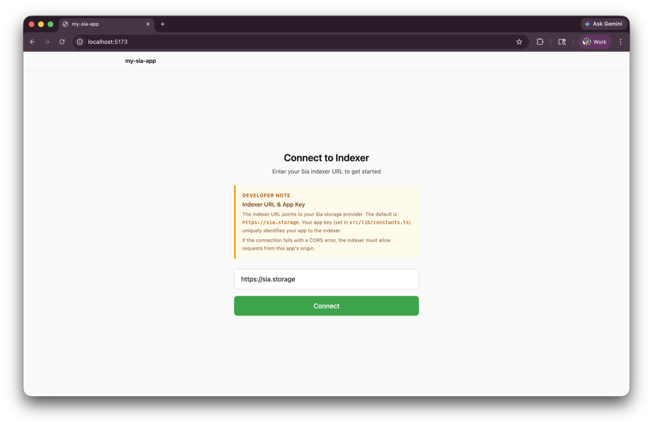 Connect to Sia